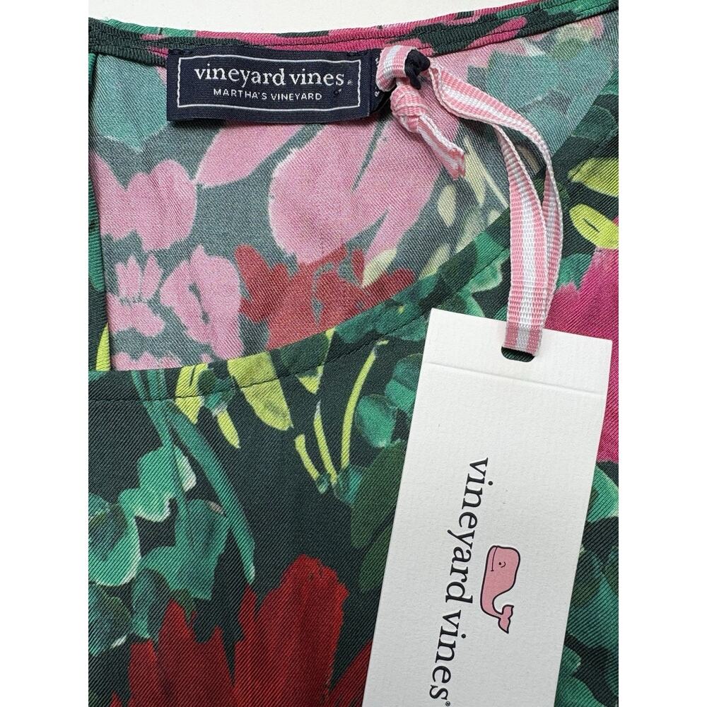 NWT Vineyard Vines Silk Blend Twill Midi Dress • Size L• Brush Floral • $348 - Picture 8 of 11